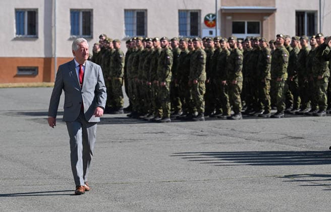 Ceremony of taking over last Leopard 2A4 tank by 73rd tank battalion took place in Praslavice, Czech Republic, on July 10, 2026. Czech Defence Minister Jaromir Zuna (for SPD). (CTKxPhoto LudekxPerina) CTKPhotoP2026071002879  CTKPhotoP2026071002879