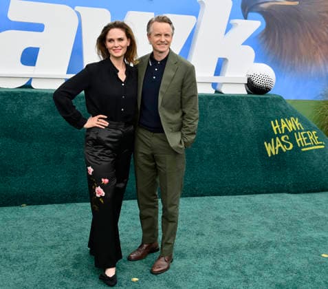 Cast member David Hornsby (R) and his wife, actress Emily Deschanel attend the premiere of the Netflix sport comedy TV series The Hawk at the Directors Village in the Westwood section of Los Angeles on Thursday, July 9, 2026. Storyline Follows Lonnie Hawkins, 2004 s top golfer, as he struggles to recapture his magic late in his career, refusing to believe he s anything other than one stroke away from golf s greatest comeback.  LAP2026070939 JIMxRUYMEN