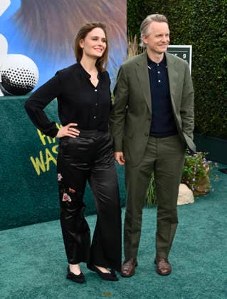 Cast member David Hornsby (R) and his wife, actress Emily Deschanel attend the premiere of the Netflix sport comedy TV series The Hawk at the Directors Village in the Westwood section of Los Angeles on Thursday, July 9, 2026. Storyline Follows Lonnie Hawkins, 2004 s top golfer, as he struggles to recapture his magic late in his career, refusing to believe he s anything other than one stroke away from golf s greatest comeback.  LAP2026070938 JIMxRUYMEN