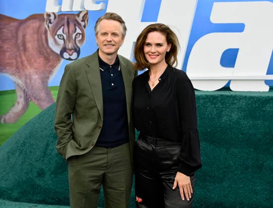Cast member David Hornsby (L) and his wife, actress Emily Deschanel attend the premiere of the Netflix sport comedy TV series The Hawk at the Directors Village in the Westwood section of Los Angeles on Thursday, July 9, 2026. Storyline Follows Lonnie Hawkins, 2004 s top golfer, as he struggles to recapture his magic late in his career, refusing to believe he s anything other than one stroke away from golf s greatest comeback.  LAP2026070942 JIMxRUYMEN