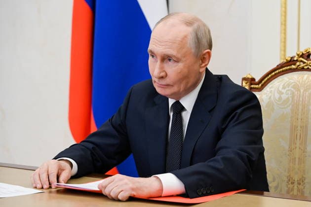 RUSSIA, MOSCOW - JULY 10, 2026: Vladimir Putin, President of Russia, holds a video-conference meeting with permanent members of the Russian Security Council from the Moscow Kremlin Moscow Russia  - ZUMAt113 20260710_zaa_t113_051 Copyright: xPavelxByrkinx