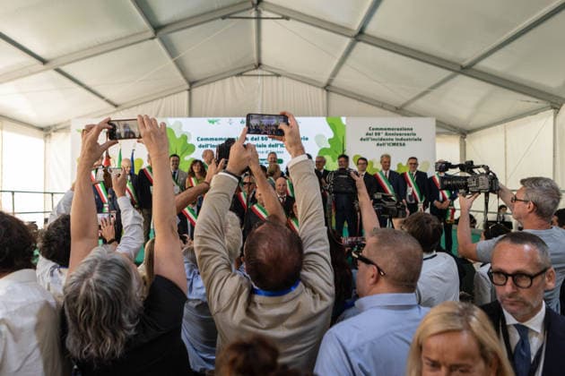 July 10, 2026, Seveso, Mb, Italy: The official commemoration of the ICMESA accident in Seveso on the occasion of its 50th anniversary. The Seveso disaster was a major industrial accident that occurred on July 10, 1976, at the ICMESA plant; it resulted in the release and atmospheric dispersion of a cloud of TCDD dioxinÃ¢â‚¬an extremely toxic synthetic substanceÃ¢â‚¬and stands as one of the worst man-made environmental catastrophes in history. Seveso Italy - ZUMAc276 20260710_zip_c276_002 Copyright: xAndreaxCarrubbax