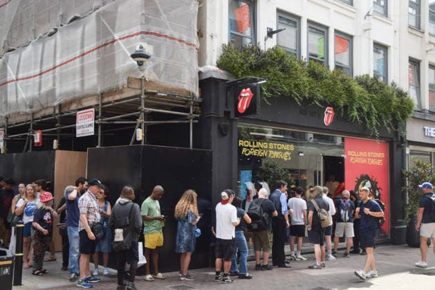 July 10, 2026, London, England, United Kingdom: Fans queue outside the Rolling Stones Store in Carnaby Street as the rock legends release their new album Foreign Tongues. London United Kingdom  - ZUMAv130 20260710_zip_v130_003 Copyright: xVukxValcicx