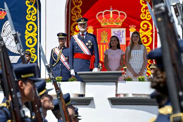 Royal Commissioning Ceremony at the General Academy of Air and Space: Princess Leonor, King Felipe VI, Queen Letizia, and Infanta Sofía during the presentation of Royal Letters of Appointment at the General Air and Space Academy (AGA) on July 10, 2026, in Santiago de la Ribera, Murcia, Spain. At this ceremony, which marks the end of the academic year, the monarchs and officials presented lieutenant commissions to 111 cadets graduating from the academy. JULY 10, 2026 Kiko Asunción Santiago de la Ribera, Murcia Santiago de la Ribera, Murcia, Spain  Copyright: xKikoxAsuncionx 7657419