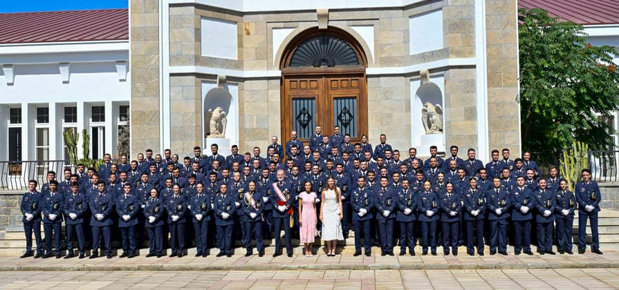 Royal Commissioning Ceremony at the General Academy of Air and Space: Princess Leonor, King Felipe VI, Queen Letizia, and Infanta Sofía during the presentation of Royal Commissions at the General Academy of Air and Space (AGA), on July 10, 2026, in Santiago de la Ribera, Murcia, Spain. At this ceremony, which marks the end of the academic year, the monarchs and officials presented lieutenant commissions to 111 cadets graduating from the academy. JULY 10, 2026 Kiko Asunción Santiago de la Ribera, Murcia Santiago de la Ribera, Murcia, Spain  Copyright: xKikoxAsuncionx 7657423