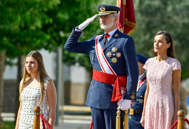 Presentation of Royal Commissions at the General Academy of Air and Space: King Felipe VI, Queen Letizia, and Infanta Sofía during the presentation of Royal Commissions at the General Academy of Air and Space (AGA), on July 10, 2026, in Santiago de la Ribera, Murcia, Spain. At this ceremony, which marks the end of the academic year, the monarchs and officials presented lieutenant commissions to 111 cadets graduating from the academy. JULY 10, 2026 Kiko Asunción Santiago de la Ribera, Murcia Santiago de la Ribera, Murcia, Spain  Copyright: xKikoxAsuncionx 7657429