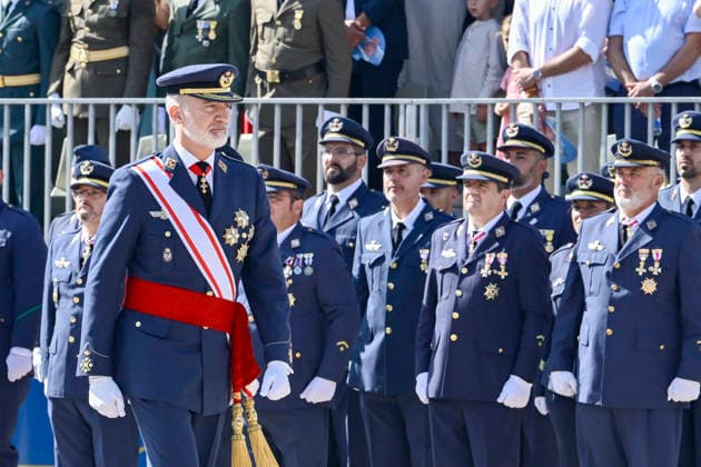 Ceremony for the Presentation of Royal Letters of Appointment at the General Academy of Air and Space King Felipe VI during the ceremony for the presentation of Royal Letters of Appointment at the General Academy of Air and Space (AGA), on July 10, 2026, in Santiago de la Ribera, Murcia, Spain. At this ceremony, which marks the end of the academic year, the monarchs and officials presented lieutenant commissions to 111 cadets graduating from the academy. July 10, 2026 Kiko Asunción Santiago de la Ribera, Murcia Santiago de la Ribera, Murcia, Spain  Copyright: xKikoxAsuncionx 7657452