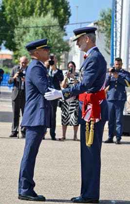 Presentation of Royal Commissions at the General Academy of Air and Space: King Felipe VI during the presentation of Royal Commissions at the General Academy of Air and Space (AGA) on July 10, 2026, in Santiago de la Ribera, Murcia, Spain. At this ceremony, which marks the end of the academic year, the monarchs and officials presented lieutenant commissions to 111 cadets graduating from the academy. July 10, 2026 Kiko Asunción Santiago de la Ribera, Murcia Santiago de la Ribera, Murcia, Spain  Copyright: xKikoxAsuncionx 7657458