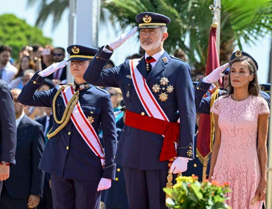 Presentation of Royal Employment Appointments at the General Academy of Air and Space: Princess Leonor, King Felipe VI and Queen Letizia during the presentation of Royal Commissions at the General Air and Space Academy (AGA) on July 10, 2026, in Santiago de la Ribera, Murcia, Spain. At this ceremony, which marks the end of the academic year, the monarchs and officials presented lieutenant commissions to 111 cadets graduating from the academy. JULY 10, 2026 Kiko Asunción Santiago de la Ribera, Murcia Santiago de la Ribera, Murcia, Spain  Copyright: xKikoxAsuncionx 7657449
