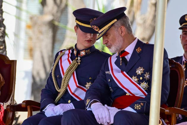 Ceremony for the Presentation of Royal Letters of Appointment at the General Academy of Air and Space Princess Leonor and King Felipe VI during the ceremony for the presentation of Royal Letters of Appointment at the General Academy of Air and Space (AGA), on July 10, 2026, in Santiago de la Ribera, Murcia, Spain. At this ceremony, which marks the end of the academic year, the monarchs and officials presented lieutenant commissions to 111 cadets graduating from the academy. July 10, 2026 Kiko Asunción Santiago de la Ribera, Murcia Santiago de la Ribera, Murcia, Spain  Copyright: xKikoxAsuncionx 7657451