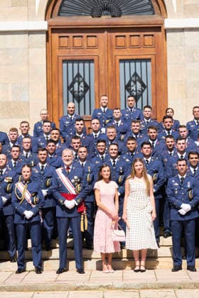 Spanish Royals attends the Presentation of Royal Employment Appointments at the General Academy of Air and Space King Felipe VI of Spain, Queen Letizia of Spain, Crown Princess Leonor, Princess Sofia attends the Presentation of Royal Employment Appointments at the General Academy of Air and Space at General Academy of Air and Space on July 10, 2026 in San Javier, Spain The Princess of Asturias has completed her military training at San Javier, having served in all three branches of the armed forces. This three-year training programme has prepared her to become the first woman to hold supreme command of the Armed Forces when she ascends to the throne. Photo by IMAGO MPG San Javier General Academy of Air and Space Murcia Spain  Copyright: xMPGx