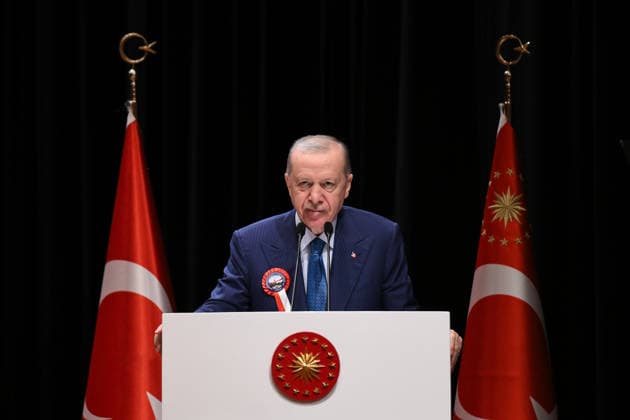 Turkish President Recep Tayyip Erdogan ISTANBUL, TURKIYE - JULY 10: Turkish President Recep Tayyip Erdogan speaks during the National Defense University Staff Officers’ Graduation Ceremony at the National Defense University in Istanbul, Turkiye, on July 10, 2026. Arif Hudaverdi Yaman Anadolu Istanbul Turkey. Editorial use only. Please get in touch for any other usage.  Copyright: x2026xAnadoluxArifxHudaverdixYamanx