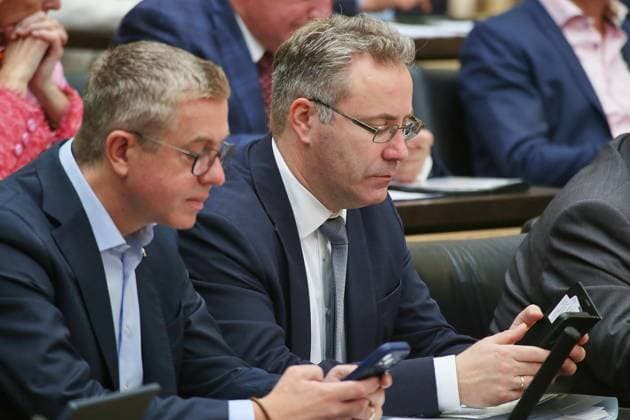 Berlin, Deutschland, 10.07.2026: Bundesrat: 1067. Sitzung des Bundesrates: Stefan Evers und Florian Hauer, beide CDU *** Berlin, Germany, July 10, 2026 Bundesrat 1067th Session of the Bundesrat Stefan Evers and Florian Hauer, both CDU Copyright: xdtsxNachrichtenagenturx dts_127035