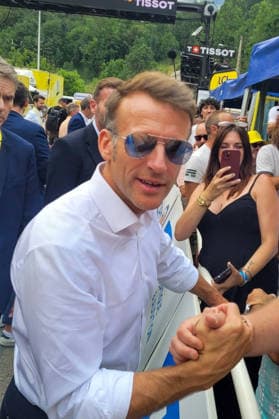 French President Emmanuel Macron during the 7th stage of the 113th edition of the Tour de France in Gavarnie, France, on July 10, 2026 Fabien Faure Bestimage French President Emmanuel Macron during the 7th stage of the 113th edition of the Tour de France in Gavarnie, France, on July 10, 2026 Gavarni France  Copyright: xFabienxFaurex xBestimagexFabienxFaurex xBestimagex