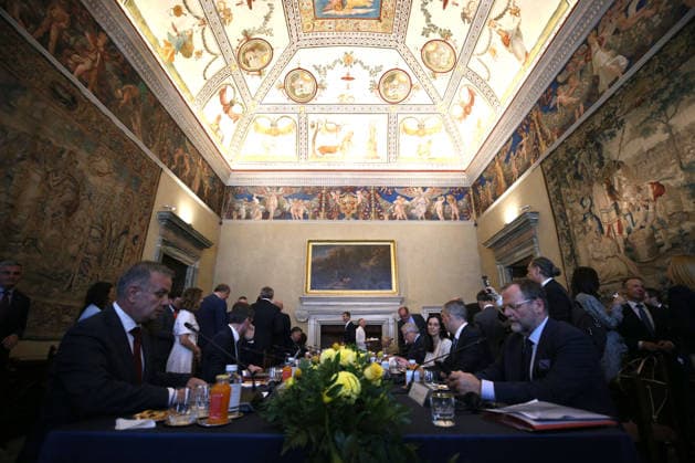Italy hosts Western Balkans and Friends of Western Balkans meeting in Rome ROME, ITALY - JULY 10: Ministers and deputy ministers from Austria, Croatia, Greece, the Czech Republic, Slovakia, Slovenia, Hungary, Albania, Bosnia and Herzegovina, North Macedonia, Montenegro, Kosovo, and Serbia attend the Western Balkan Countries and Friends of the Western Balkans Group meeting hosted by Italian Deputy Prime Minister and Minister of Foreign Affairs Antonio Tajani, at the Villa Madama state guesthouse in Rome, Italy, on July 10, 2026. Baris Seckin Anadolu Rome Italy. Editorial use only. Please get in touch for any other usage.  Copyright: x2026xAnadoluxBarisxSeckinx
