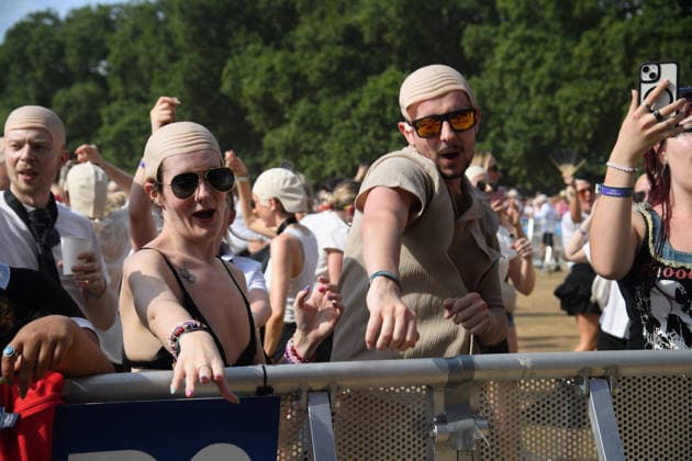 Bald Cap World Record Attempt at BST Hyde Park, London, UK - Fri 10 Jul 2026 Crowd members wear bald caps as part of a World Record Attempt for the largest gathering of people wearing bald caps (to look like American artist Pitbull) BST Hyde Park Festival in Hyde Park in London, England, UK on Friday 10 July 2026., Credit:Justin Ng Avalon UK, England, London, Hyde Park  Copyright: xJustinxNgx xAvalonx 1115748613