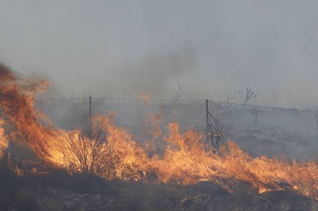 Forest fire kills at least 12 in southern Spain ALMERIA, SPAIN - JULY 10: Intense flames burn dry brush behind a wire fence during a massive wildfire during a massive wildfirewhile evacuation and firefighting efforts continue in the Los Gallardos district of Almeria, Spain on July 10, 2026. At least 12 people were killed in a forest fire that broke out Thursday in Los Gallardos municipality in Almeria province in Spain’s southern Andalusia region, broadcaster RTVE reported. According to Andalusia’s emergency services, the victims were found in a hamlet of the neighboring municipality of Bedar, with some discovered inside vehicles engulfed by the flames. Pablo Miranzo Anadolu Almeria Spain. Editorial use only. Please get in touch for any o  Copyright: x2026xAnadoluxPabloxMiranzox