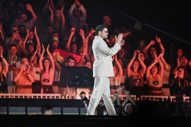 STOCKHOLM , SVERIGE 20260710 Bad Bunnys uppträder pa Strawberry Arena pa fredagen, den första av tva konserter i Stockholm. STOCKHOLM SVERIGE x62610x *** STOCKHOLM, SWEDEN 20260710 Bad Bunny will perform at Strawberry Arena on Friday, the first of two concerts in Stockholm STOCKHOLM, SWEDEN x62610x  Copyright: xAnnaxHallams TTx BAD BUNNY KONSERT STOCKHOLM CeLYH51GEf4