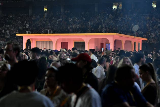 STOCKHOLM , SVERIGE 20260710 Bad Bunnys uppträder pa Strawberry Arena pa fredagen, den första av tva konserter i Stockholm. STOCKHOLM SVERIGE x62610x *** STOCKHOLM, SWEDEN 20260710 Bad Bunny will perform at Strawberry Arena on Friday, the first of two concerts in Stockholm STOCKHOLM, SWEDEN x62610x  Copyright: xAnnaxHallams TTx BAD BUNNY KONSERT STOCKHOLM 0lfazfhejck