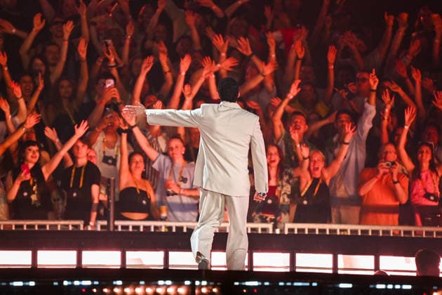 STOCKHOLM , SVERIGE 20260710 Bad Bunnys uppträder pa Strawberry Arena pa fredagen, den första av tva konserter i Stockholm. STOCKHOLM SVERIGE x62610x *** STOCKHOLM, SWEDEN 20260710 Bad Bunny will perform at Strawberry Arena on Friday, the first of two concerts in Stockholm STOCKHOLM, SWEDEN x62610x  Copyright: xAnnaxHallams TTx BAD BUNNY KONSERT STOCKHOLM COZimAV_ADQ
