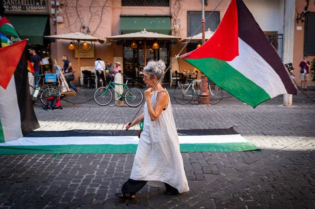 July 10, 2026, Rome, Rm, Italy: Activists from the group Health Workers for Gaza are holding a rally in front of Montecitorio, the Chamber of Deputies, to demand the release of Dr. Hussam Abu Safiya and all other Palestinian prisoners. Rome Italy - ZUMAg256 20260710_znp_g256_005 Copyright: xMarcoxDixGianvitox