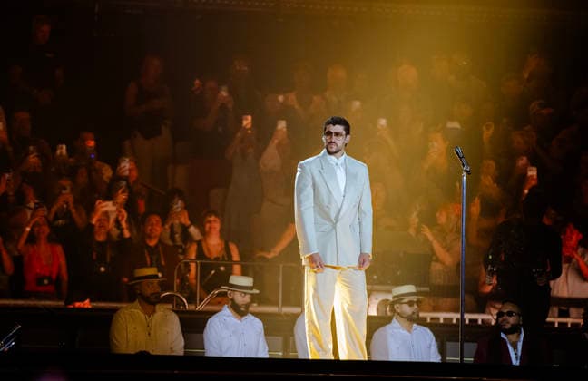 Puerto Rican singer Bad Bunny performs at Strawberry Arena in Stockholm, Sweden July 10, 2026, the first of two concerts in Stockholm. STOCKHOLM SWEDEN x62610x *** Puerto Rican singer Bad Bunny performs at Strawberry Arena in Stockholm, Sweden, on July 10, 2026, the first of two concerts in Stockholm STOCKHOLM SWEDEN x62610x  Copyright: xAnnaxHallams TTx BAD BUNNY CONCERT STOCKHOLM Hbib4diALyc