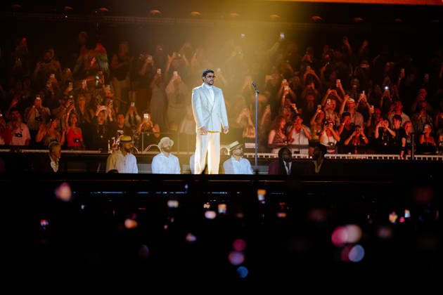 Puerto Rican singer Bad Bunny performs at Strawberry Arena in Stockholm, Sweden July 10, 2026, the first of two concerts in Stockholm. STOCKHOLM SWEDEN x62610x *** Puerto Rican singer Bad Bunny performs at Strawberry Arena in Stockholm, Sweden, on July 10, 2026, the first of two concerts in Stockholm STOCKHOLM SWEDEN x62610x  Copyright: xAnnaxHallams TTx BAD BUNNY CONCERT STOCKHOLM rQGVz3dcSBc
