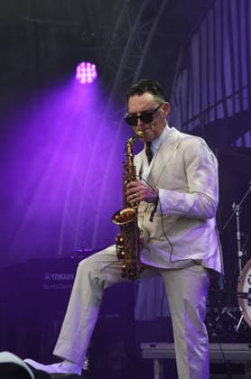 (260710) -- ROTTERDAM, July 10, 2026 -- A saxophonist performs during the opening day of the 50th North Sea Jazz Festival in Rotterdam, the Netherlands on July 10, 2026. ) THE NETHERLANDS-ROTTERDAM-JAZZ FESTIVAL ShaoxHaijun 