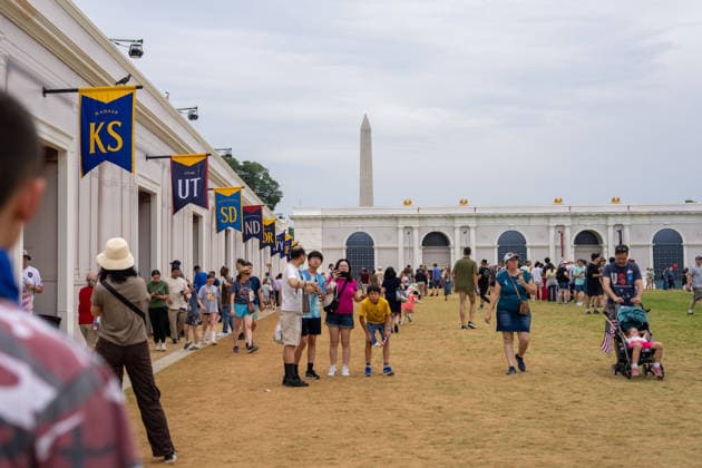 July 10, 2026, Washington, District Of Columbia, USA: Despite the heat, humidity, and rain, tourists and locals gathered on the National Mall for the final day of the Great American State Fair. Some of the attractions drew long lines of attendees throughout the day. Washington USA  - ZUMAh210 20260710_znp_h210_006 Copyright: xDavidxHansenx