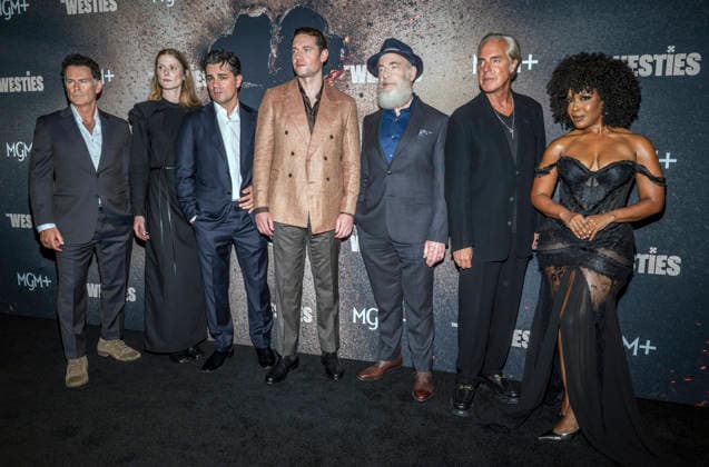 July 8, 2026, New York, Ny, United States: Vincent Walsh, Hilary McCormack, Hamish Allan-Headley, Tom Brittney, J. K. Simmons, Titus Welliver and Jessica Frances Duke attend MGM s The Westies Series Premiere. Held at SVA Theatre in New York. Zuma Press July 8, 2026. New York United States - ZUMAp281 20260708_zea_p281_221 Copyright: xPhotoxImagexPressx