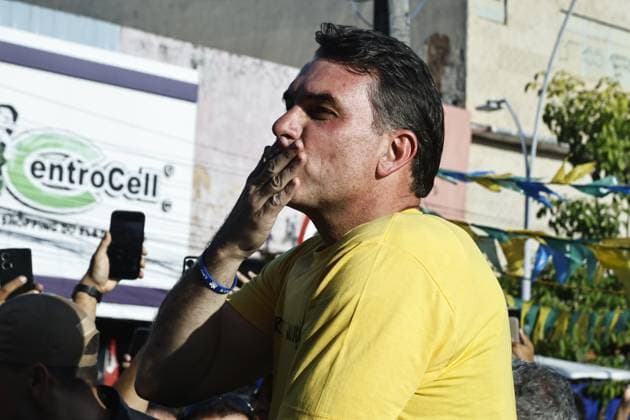 RECORD DATE NOT STATED Senator and presidential pre-candidate Flavio Bolsonaro visits Fortaleza. Fortaleza (CE), 10 07 2026 - Politics Elections Flavio Bolsonaro - Senator and pre-candidate for the presidency of the republic, Flavio Bolsonaro (PL), visits the city of Fortaleza this Friday, July 10, 2026, to fulfill a political agenda focused on electoral strategies and public security.(Foto: Lc Moreira Thenews2 imago images) Senator and presidential pre-candidate Flavio Bolsonaro visits Fortaleza.  Copyright: xLCxMoreirax
