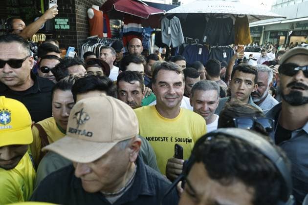 RECORD DATE NOT STATED Senator and presidential pre-candidate Flavio Bolsonaro visits Fortaleza. Fortaleza (CE), 10 07 2026 - Politics Elections Flavio Bolsonaro - Senator and pre-candidate for the presidency of the republic, Flavio Bolsonaro (PL), visits the city of Fortaleza this Friday, July 10, 2026, to fulfill a political agenda focused on electoral strategies and public security.(Foto: Lc Moreira Thenews2 imago images) Senator and presidential pre-candidate Flavio Bolsonaro visits Fortaleza.  Copyright: xLCxMoreirax