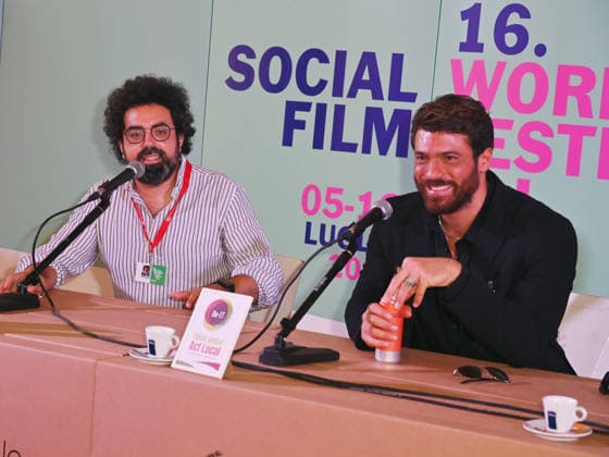 Can Yaman was a guest and awarded as Best International Social Actor at the 2026 Social Film Festival. Can Yaman and Alessandro Savoia speak to journalists at 2026 Social Film Festival conference. Vico Equense Italy Copyright: xAntoninoxD’Espositox xSOPAxImagesx DSC_6111