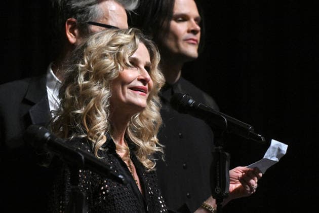 The 60th Karlovy Vary International Film Festival continued on July 10, 2026, in Karlovy Vary, Czech Republic. American actor and director Kevin Bacon, his wife, actress Kyra Sedgwick (pictured), and son, musician and actor Travis, presented the film Family Movie in the Great Hall of the Thermal Hotel. (CTKxPhoto SlavomirxKubes) CTKPhotoP2026071008677  CTKPhotoP2026071008677