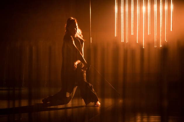 The performance Smoke and Mirrors by Italian dancer Francesca Amy Amante (pictured) and Czech flamenco guitarist Filip Zubak at the Tanecni Lipnice festival (Lipnice Dance Festival) took place at Lipnice nad Sazavou Castle, Czech Republic, on July 10, 2026. (CTKxPhoto JaroslavxSvoboda) CTKPhotoP2026071007800  CTKPhotoP2026071007800