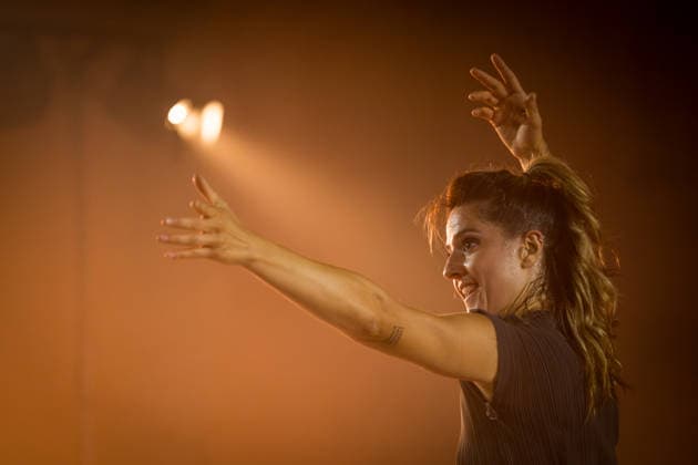 The performance Smoke and Mirrors by Italian dancer Francesca Amy Amante (pictured) and Czech flamenco guitarist Filip Zubak at the Tanecni Lipnice festival (Lipnice Dance Festival) took place at Lipnice nad Sazavou Castle, Czech Republic, on July 10, 2026. (CTKxPhoto JaroslavxSvoboda) CTKPhotoP2026071007812  CTKPhotoP2026071007812