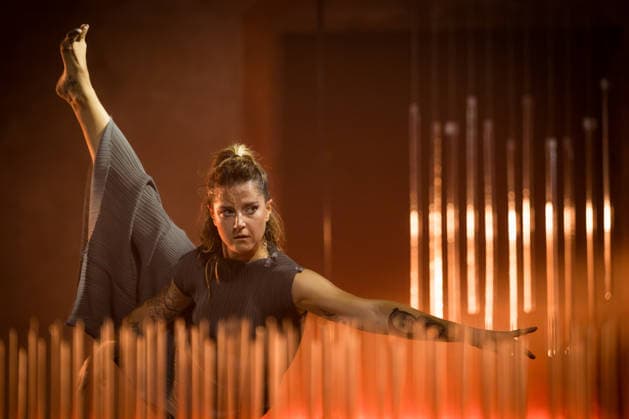The performance Smoke and Mirrors by Italian dancer Francesca Amy Amante (pictured) and Czech flamenco guitarist Filip Zubak at the Tanecni Lipnice festival (Lipnice Dance Festival) took place at Lipnice nad Sazavou Castle, Czech Republic, on July 10, 2026. (CTKxPhoto JaroslavxSvoboda) CTKPhotoP2026071007814  CTKPhotoP2026071007814