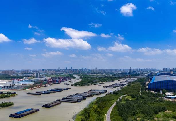 Typhoon Bavi Transport ships orderly dock at the Huai an section of the Subei Canal to defend against the upcoming typhoon Bavi in Huai an City, Jiangsu Province, China on July 11, 2026. Huai an Jiangsu China  Copyright: xCFOTOx i1783779502962