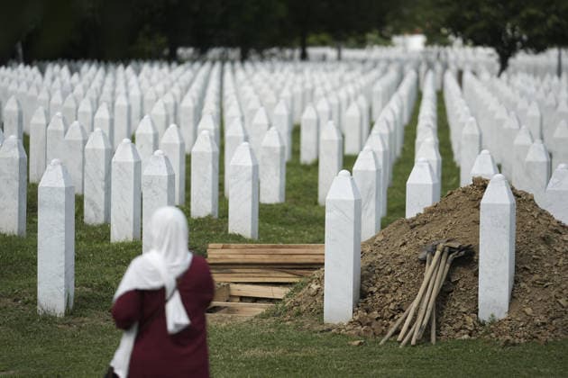 Bosnia prepares to bury 10 Srebrenica genocide victims on 31st anniversary POTOCARI, BOSNIA AND HERZEGOVINA – JULY 10: Relatives of victims of the 1995 Srebrenica genocide pray at the graves of their loved ones at the Potocari Memorial Cemetery in Potocari, Bosnia and Herzegovina, on July 10, 2026. Ten newly identified Bosniak victims of the genocide are to be laid to rest following funeral prayers later in the day during the annual collective burial ceremony. More than three decades after the genocide, newly identified victims continue to be buried each year after DNA identification and forensic examinations. Samir Jordamovic Anadolu Potocari Bosnia and Herzegovina. Editorial use only. Please get in touch for any other usage.  Copyright: x2026xAnadoluxSamirxJordamovicx