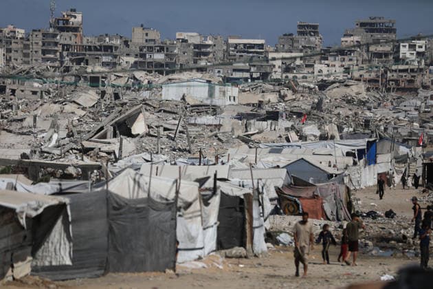 Displaced Palestinians endure harsh living conditions in eastern Gaza City Displaced Palestinians struggle to continue their daily lives inside worn-out tents erected near buildings destroyed by the war in the al-Zarqa area, east of Gaza City, on July 11, 2026. The scene coincides with World Population Day as displaced families continue to face shortages of water and food, deteriorating sanitation and healthcare services, and the widespread collapse of essential infrastructure amid the ongoing impact of the war. Photo by Bilal Osama apaimages Gaza city Gaza Strip Palestinian Territory 110726_Gaza_BO_00(1) Copyright: xapaimagesxBilalxOsamax xapaimagesx