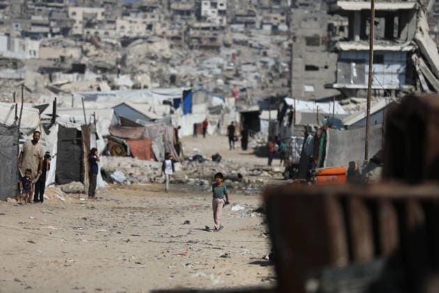Displaced Palestinians endure harsh living conditions in eastern Gaza City Displaced Palestinians struggle to continue their daily lives inside worn-out tents erected near buildings destroyed by the war in the al-Zarqa area, east of Gaza City, on July 11, 2026. The scene coincides with World Population Day as displaced families continue to face shortages of water and food, deteriorating sanitation and healthcare services, and the widespread collapse of essential infrastructure amid the ongoing impact of the war. Photo by Bilal Osama apaimages Gaza city Gaza Strip Palestinian Territory 110726_Gaza_BO_00(6) Copyright: xapaimagesxBilalxOsamax xapaimagesx