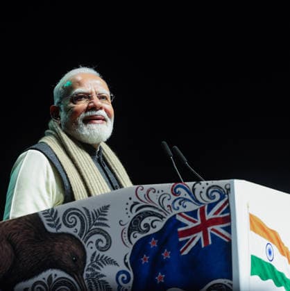 RECORD DATE NOT STATED PM Modi attends Indian community event in Auckland Auckland New Zealand , Jul 11 (ANI): Prime Minister Narendra Modi speaks during Indian community Event, in Auckland on Saturday. (Narendra Modi Photo Gallery ANI Photo) Auckland New Zealand Copyright: xANIx ANI_20260711201