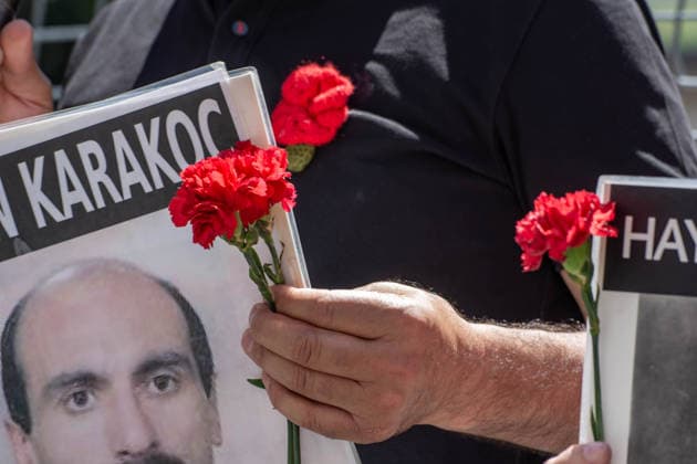 July 11, 2026, Istanbul, Istanbul, Turkey: Members of the Saturday Mothers People, relatives of victims of enforced disappearances, human rights defenders and supporters gather for the 1111th weekly vigil at Galatasaray Square in central Istanbul. Holding photographs of their missing relatives and carnations, participants demand truth, justice and accountability for those who disappeared in custody, calling on the authorities to conduct effective investigations into unresolved enforced disappearance cases. Istanbul Turkey  - ZUMAt171 20260711_zip_t171_007 Copyright: xAbdullahxTepelix
