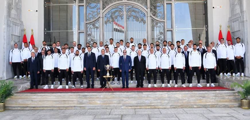 Egyptian president receives national football team in El Alamein Egyptian President Abdel Fattah al-Sisi receives members of the Egyptian national football team and the technical and administrative staff in El Alamein, Egypt, on July 11, 2026. The meeting was attended by Prime Minister Mostafa Madbouly, Minister of Youth and Sports Jawhar Nabil, and Egyptian Football Association President Hany Abo Rida. Photo by Egyptian President Office apaimages Cairo Cairo Egypt 110726_Egypt_EPO_00(10) Copyright: xapaimagesxEgyptianxPresidentxOfficex xapaimagesx