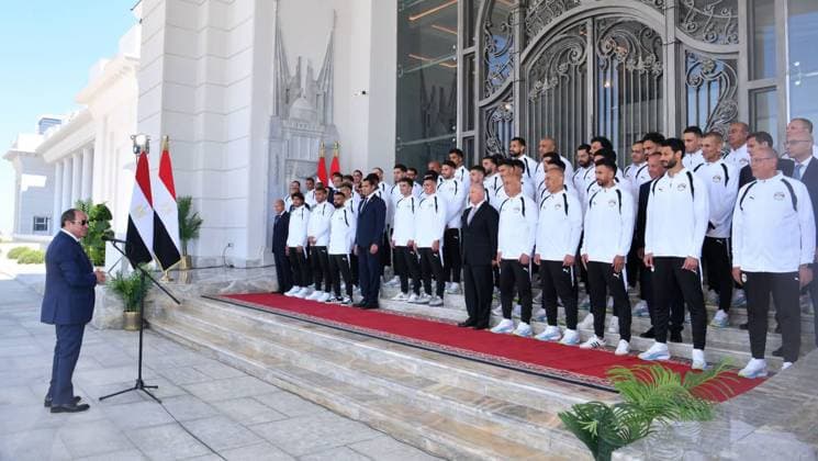 Egyptian president receives national football team in El Alamein Egyptian President Abdel Fattah al-Sisi receives members of the Egyptian national football team and the technical and administrative staff in El Alamein, Egypt, on July 11, 2026. The meeting was attended by Prime Minister Mostafa Madbouly, Minister of Youth and Sports Jawhar Nabil, and Egyptian Football Association President Hany Abo Rida. Photo by Egyptian President Office apaimages Cairo Cairo Egypt 110726_Egypt_EPO_00(9) Copyright: xapaimagesxEgyptianxPresidentxOfficex xapaimagesx