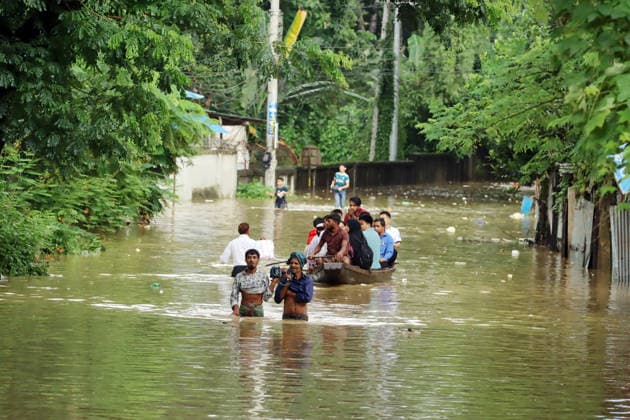 July 11, 2026, Dhaka, Dhaka, Bangladesh: 11 julay,2026, Dhaka Bangladesh:The humanitarian situation in the flood-affected areas is deteriorating rapidly. With homes inundated and cooking facilities rendered unusable, thousands of families are relying on dry food supplies, which are becoming increasingly scarce. The most critical concern, however, is the severe shortage of safe drinking water. Limited access to clean water has significantly heightened the risk of waterborne diseases, including diarrhea, dysentery, and other infectious illnesses...Meanwhile, major roads in Bandarban town, along with numerous key highways and rural roads across the district, remain submerged under floodwaters. With road transportation severely disrupted, boats - ZUMAh197 20260711_zip_h197_005 Copyright: xAzmalxHoqxHelalx