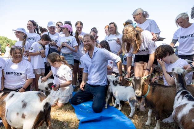 Prince Harry at Scotty s Summer Festival Prince Harry taking part in Goat Yoga Prince Harry taking part in Scotty s Summer Festival at Maxstoke Castle, Birmingham . Scotty s is a military bereavement charity that provides relief from the effects of grief for bereaved military children and young people who have experienced the death of a parent who served in the British Forces. 11 July 2026, Credit:Heathcliff O Malley for the Telegraph PA ROTA - B68 Avalon  Copyright: xHeathcliffxO MalleyxforxthexTelegraphx xPAxROTAx-xB68x xAvalonx 1115961870