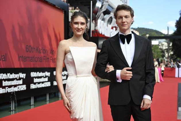 The final day of the 60th Karlovy Vary International Film Festival, on July 11, 2026. Czech actor Vojtech Vodochorsky, right, and Marie Danci. (CTKxPhoto KaterinaxSulova) CTKPhotoP2026071103583  CTKPhotoP2026071103583