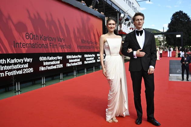 The final day of the 60th Karlovy Vary International Film Festival, on July 11, 2026. Czech actor Vojtech Vodochorsky, right, and Marie Danci. (CTKxPhoto KaterinaxSulova) CTKPhotoP2026071103585  CTKPhotoP2026071103585