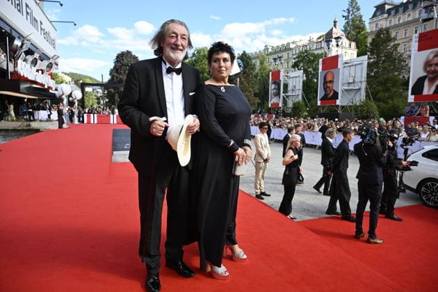 The final day of the 60th Karlovy Vary International Film Festival, on July 11, 2026. Czech actor Boleslav (Bolek) Polivka and his wide Marcela Polivkova. (CTKxPhoto KaterinaxSulova) CTKPhotoP2026071103643  CTKPhotoP2026071103643